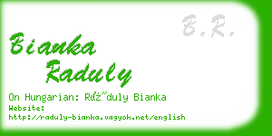bianka raduly business card